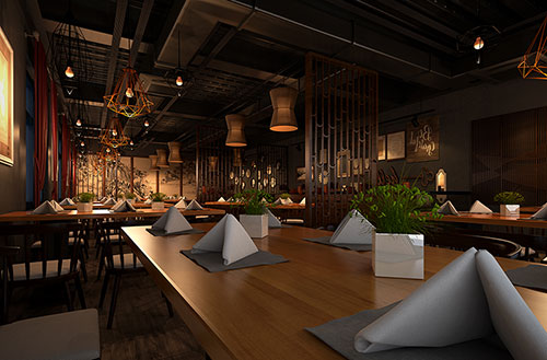 十堰简约大气中式风格餐厅设计装修效果图